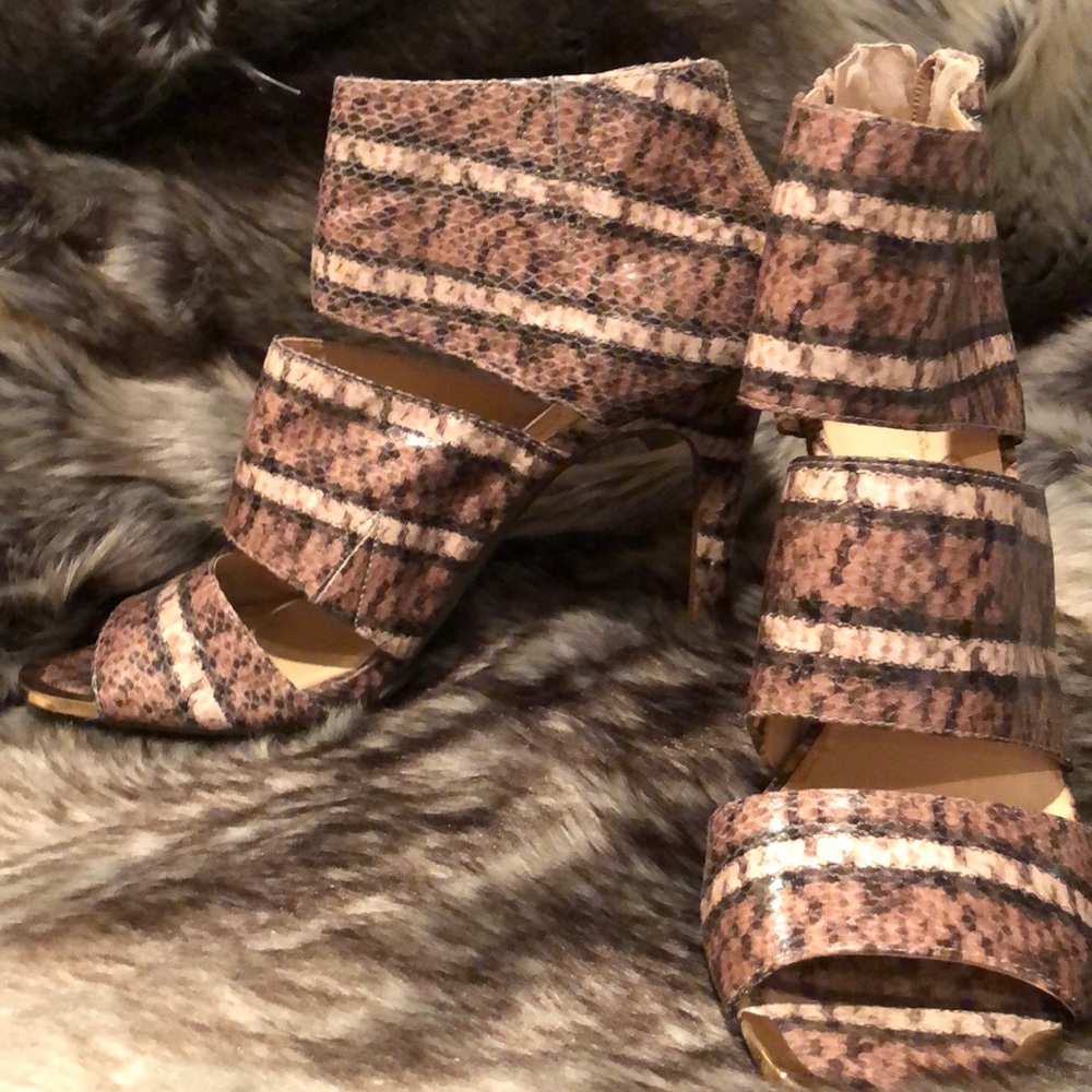 Jessica Simpson Leather Python Snake Sandals - image 1